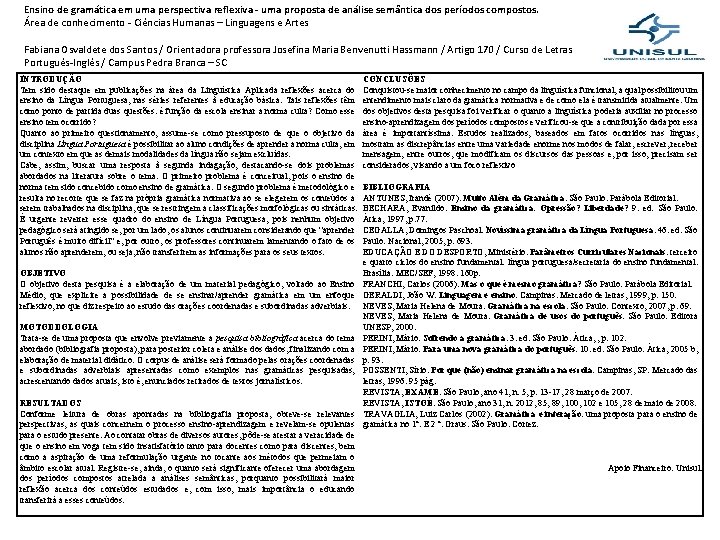 Ensino de gramática em uma perspectiva reflexiva - uma proposta de análise semântica dos Ensino de gramática em uma perspectiva reflexiva - uma proposta de análise semântica dos