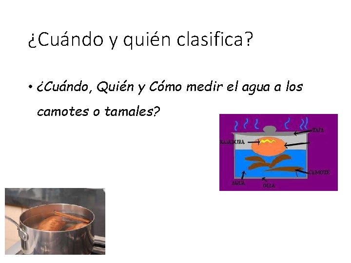 ¿Cuándo y quién clasifica? • ¿Cuándo, Quién y Cómo medir el agua a los