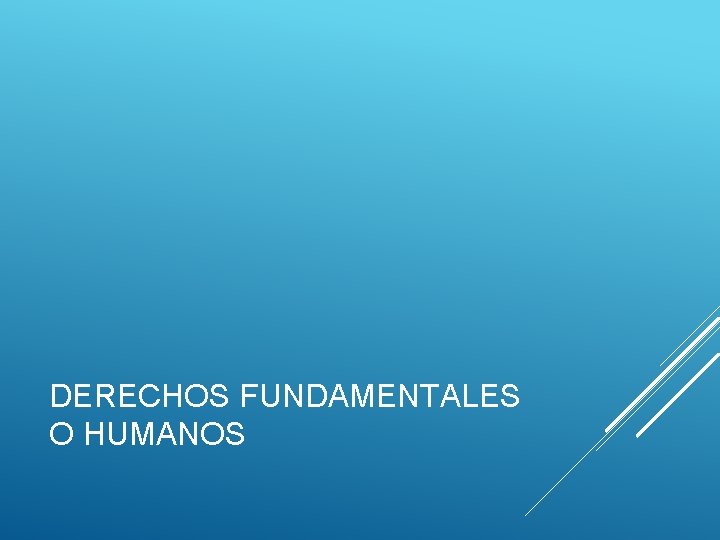 DERECHOS FUNDAMENTALES O HUMANOS 