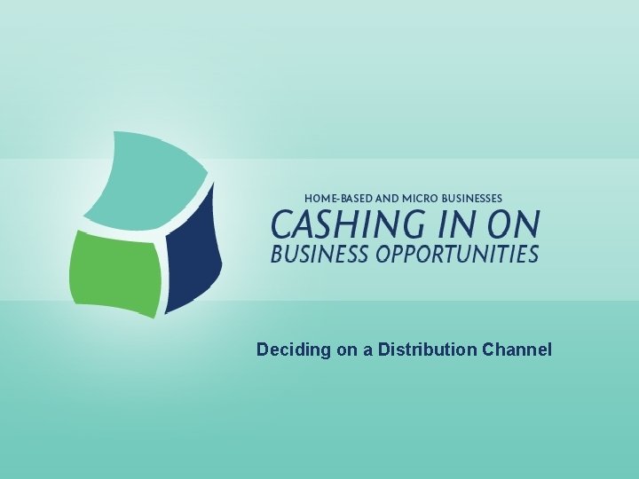 Deciding on a Distribution Channel 