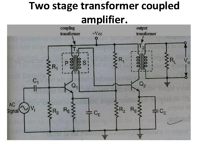 Two stage transformer coupled amplifier. 