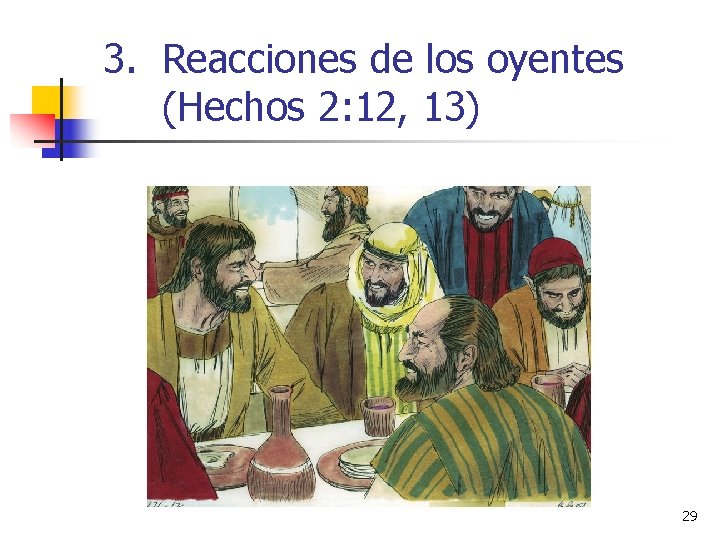 3. Reacciones de los oyentes (Hechos 2: 12, 13) 29 