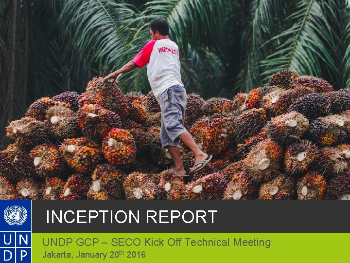 INCEPTION REPORT UNDP GCP – SECO Kick Off Technical Meeting Jakarta, January 20 th