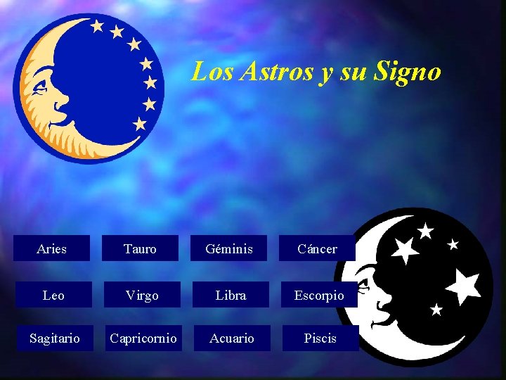 Los Astros y su Signo Aries Tauro Géminis Cáncer Leo Virgo Libra Escorpio Sagitario