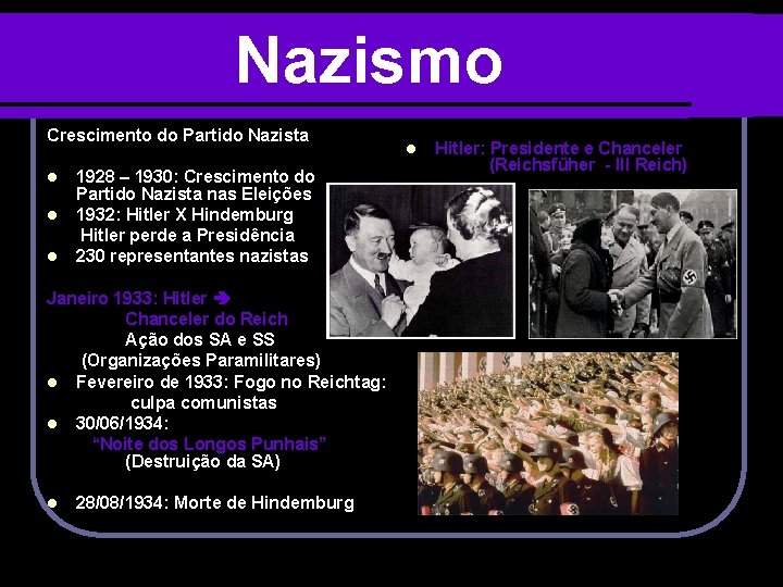 Nazismo Crescimento do Partido Nazista l l l 1928 – 1930: Crescimento do Partido