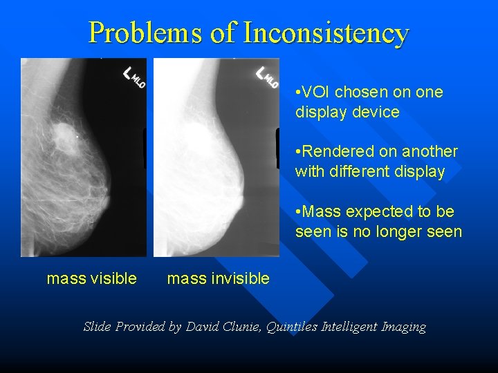 Problems of Inconsistency • VOI chosen on one display device • Rendered on another