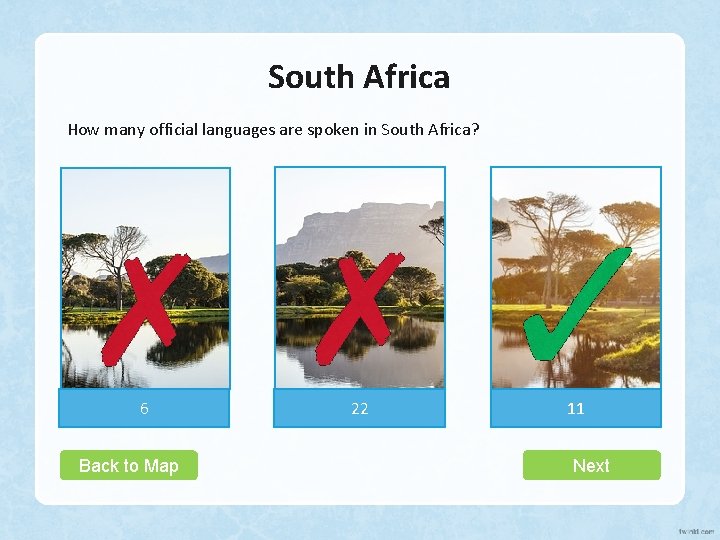 South Africa How many official languages are spoken in South Africa? 6 Back to