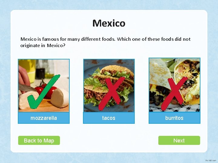 Mexico is famous for many different foods. Which one of these foods did not