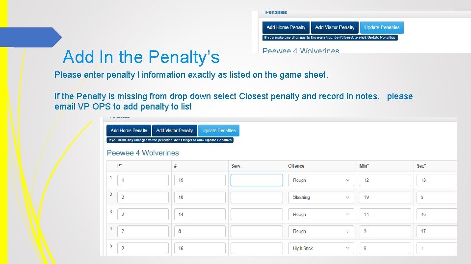 Add In the Penalty’s Please enter penalty l information exactly as listed on the