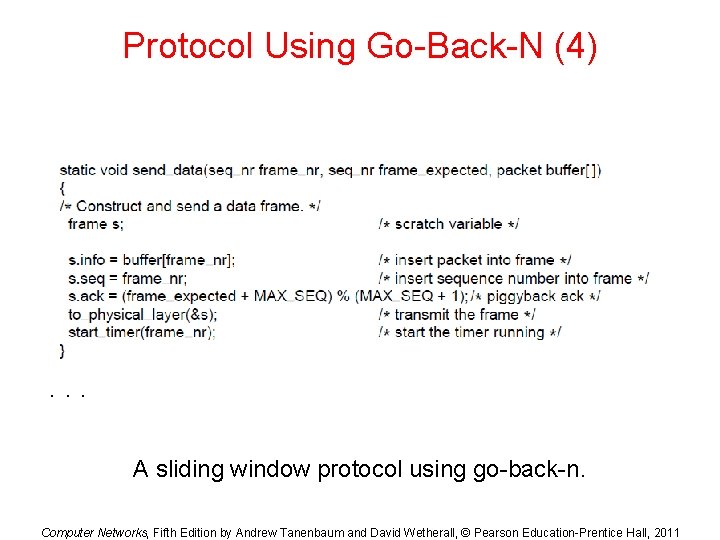 Protocol Using Go-Back-N (4) . . . A sliding window protocol using go-back-n. Computer Protocol Using Go-Back-N (4) . . . A sliding window protocol using go-back-n. Computer
