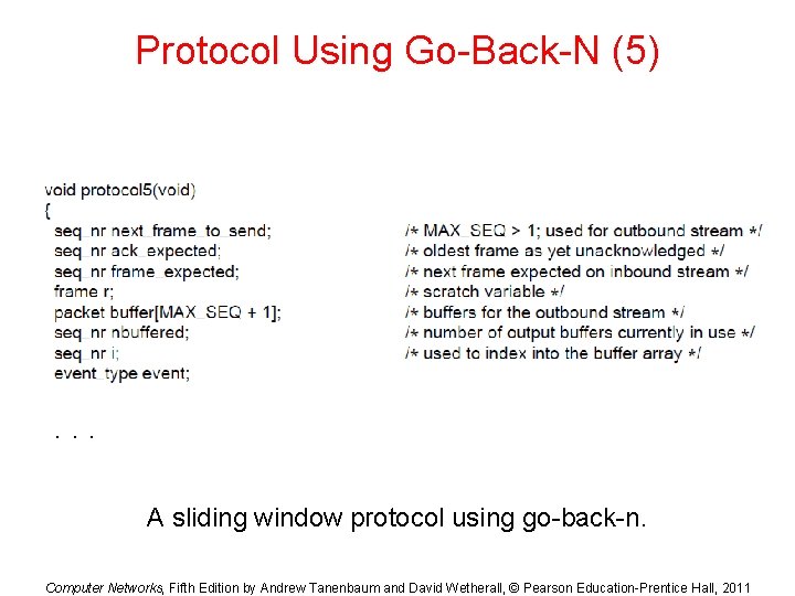 Protocol Using Go-Back-N (5) . . . A sliding window protocol using go-back-n. Computer Protocol Using Go-Back-N (5) . . . A sliding window protocol using go-back-n. Computer
