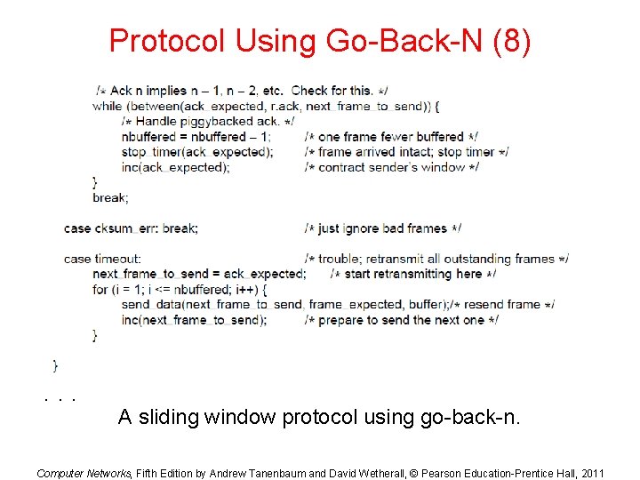 Protocol Using Go-Back-N (8) . . . A sliding window protocol using go-back-n. Computer Protocol Using Go-Back-N (8) . . . A sliding window protocol using go-back-n. Computer