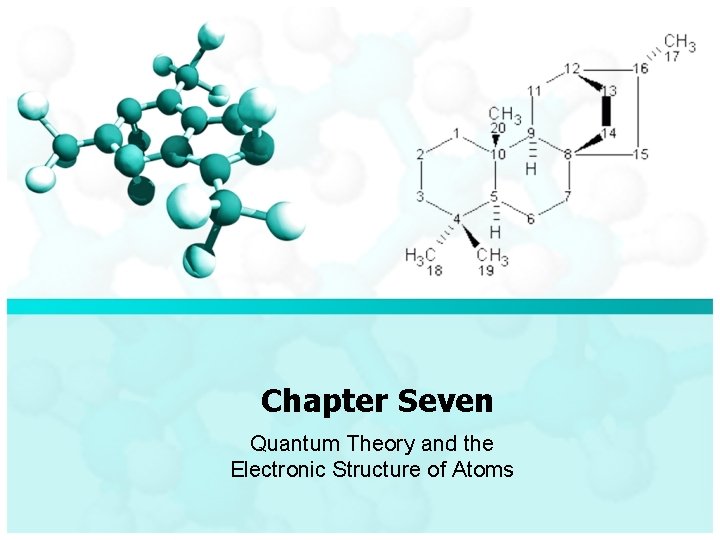 Chapter Seven Quantum Theory and the Electronic Structure of Atoms Chapter Seven Quantum Theory and the Electronic Structure of Atoms