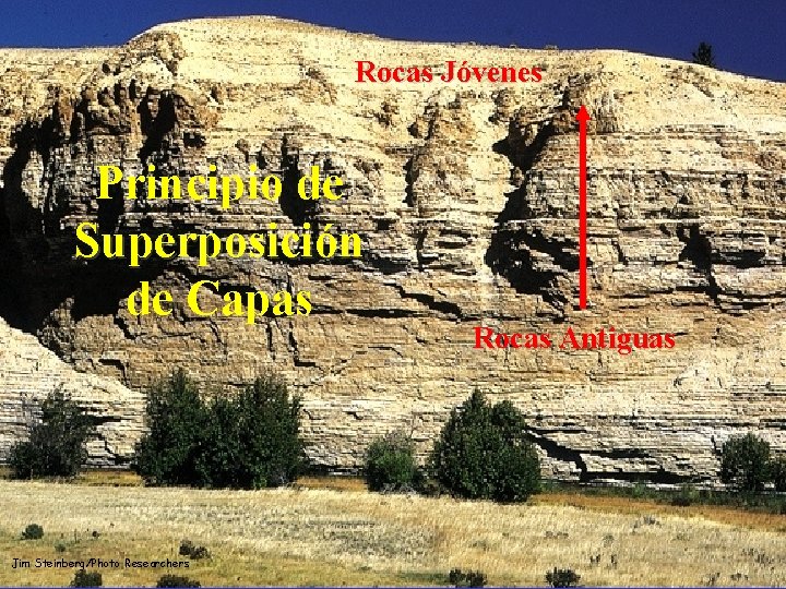 Rocas Jóvenes Principio de Superposición de Capas Jim Steinberg/Photo Researchers Rocas Antiguas 