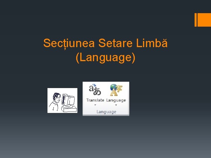 Secțiunea Setare Limbă (Language) 