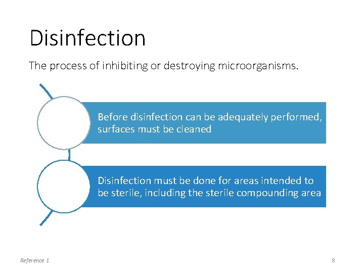 Disinfection The process of inhibiting or destroying microorganisms. Before disinfection can be adequately performed,