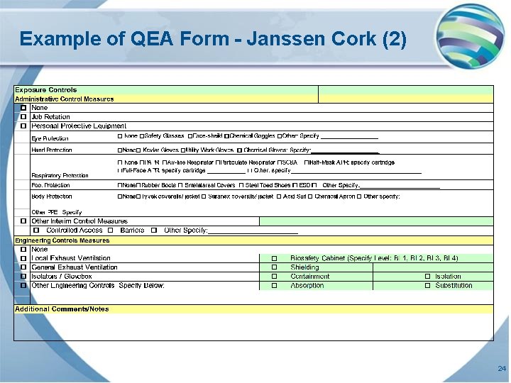Example of QEA Form - Janssen Cork (2) 24 