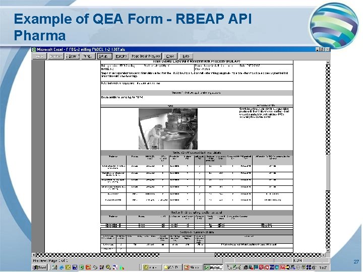 Example of QEA Form - RBEAP API Pharma 27 