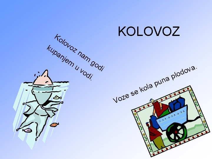 ku Ko pa lov nje KOLOVOZ oz m na uv m od go i.