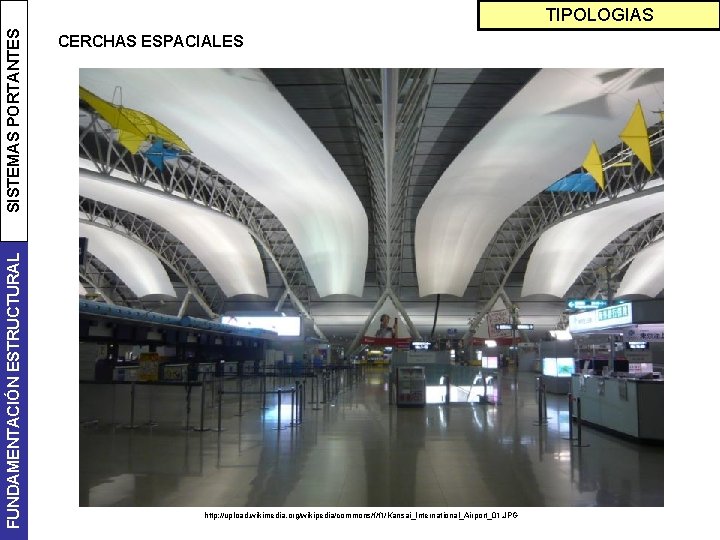 FUNDAMENTACIÓN ESTRUCTURAL SISTEMAS PORTANTES TIPOLOGIAS CERCHAS ESPACIALES http: //upload. wikimedia. org/wikipedia/commons/f/f 1/Kansai_International_Airport_01. JPG 