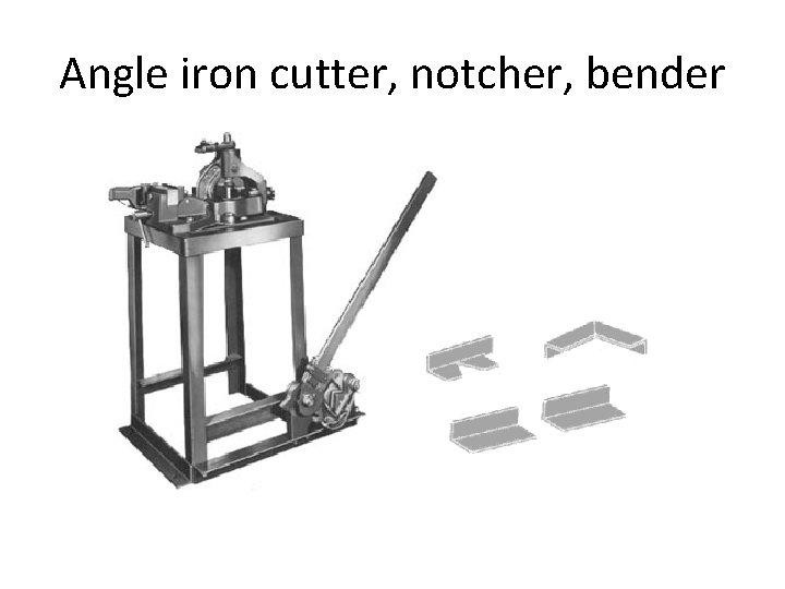 Angle iron cutter, notcher, bender 