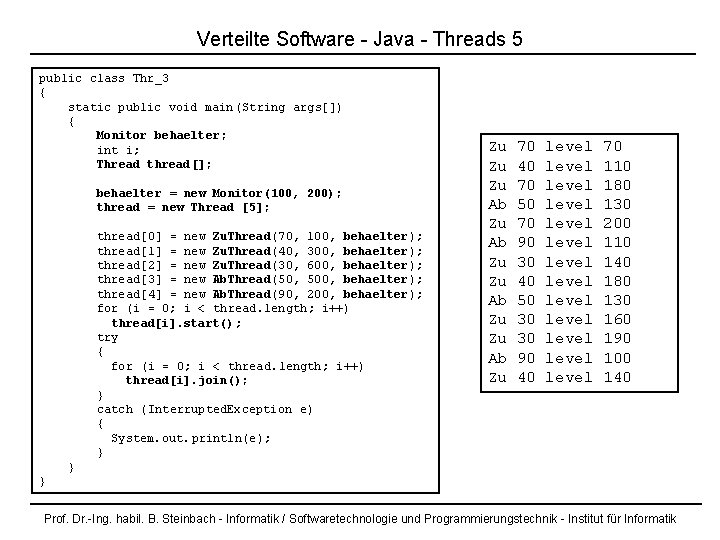 Verteilte Software - Java - Threads 5 public class Thr_3 { static public void