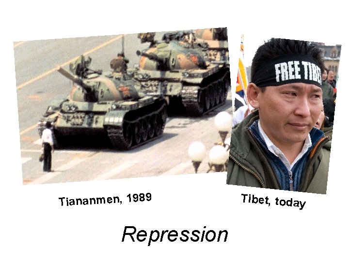 Tiananmen, 1989 Repression Tibet, today 