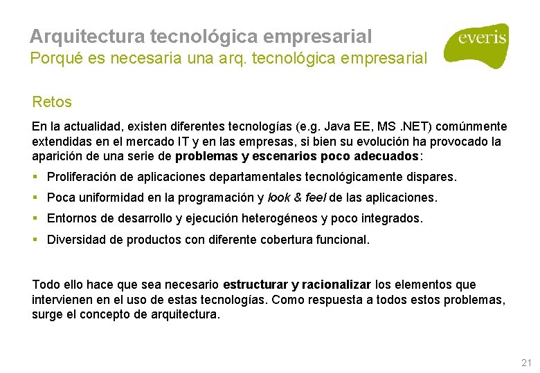 Arquitectura tecnológica empresarial Porqué es necesaria una arq. tecnológica empresarial Retos En la actualidad, Arquitectura tecnológica empresarial Porqué es necesaria una arq. tecnológica empresarial Retos En la actualidad,