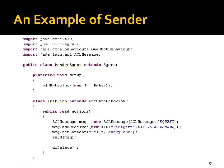 An Example of Sender 37 