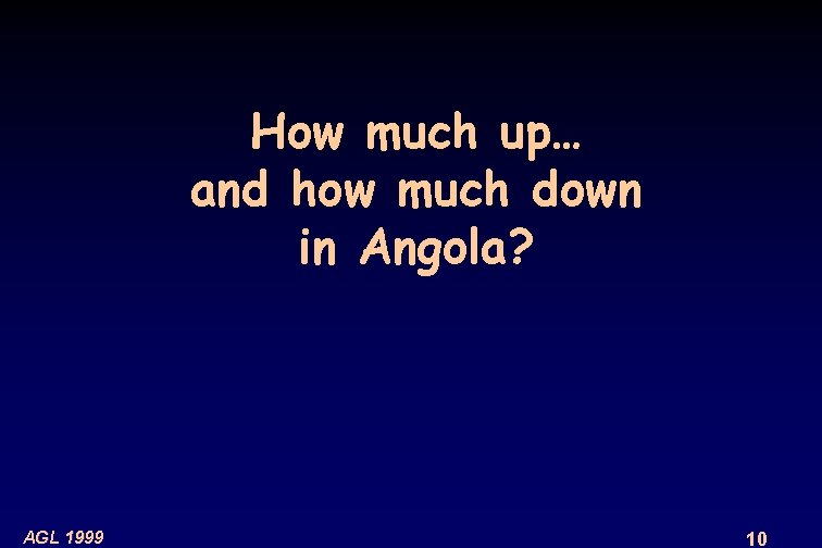 How much up… and how much down in Angola? AGL 1999 10 