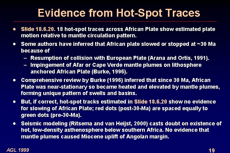 Evidence from Hot-Spot Traces · Slide 18. 6. 20. 18 hot-spot traces across African