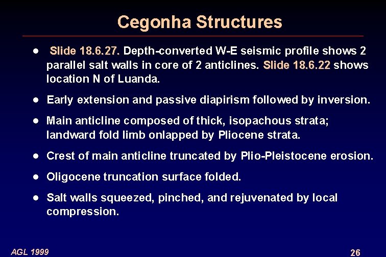 Cegonha Structures · Slide 18. 6. 27. Depth-converted W-E seismic profile shows 2 parallel