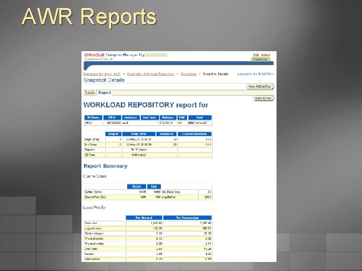 AWR Reports 