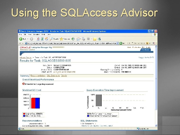 Using the SQLAccess Advisor 