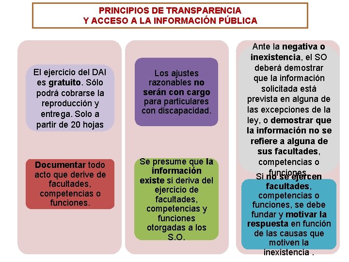 PRINCIPIOS DE TRANSPARENCIA Y ACCESO A LA INFORMACIÓN PÚBLICA El ejercicio del DAI es