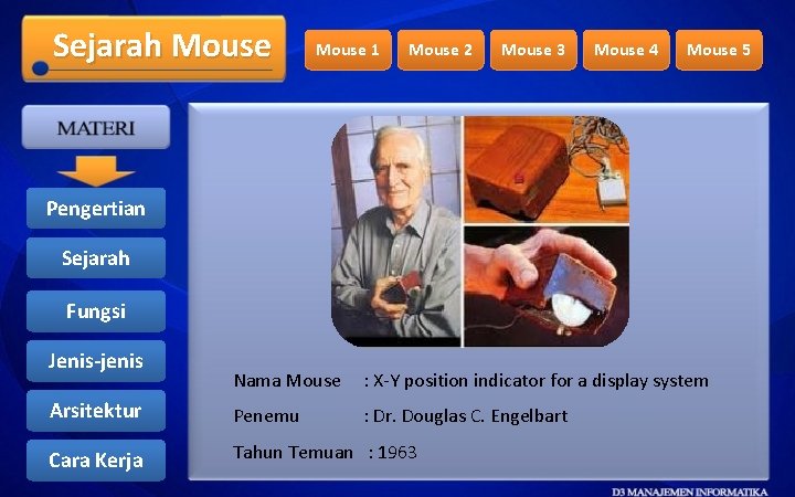 Sejarah Mouse 1 Mouse 2 Mouse 3 Mouse 4 Mouse 5 Pengertian Sejarah Fungsi