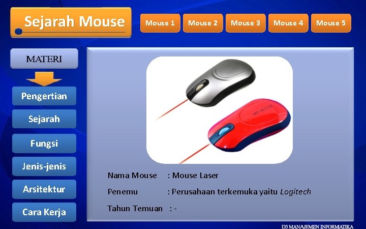 Sejarah Mouse 1 Mouse 2 Mouse 3 Mouse 4 Pengertian Sejarah Fungsi Jenis-jenis Nama