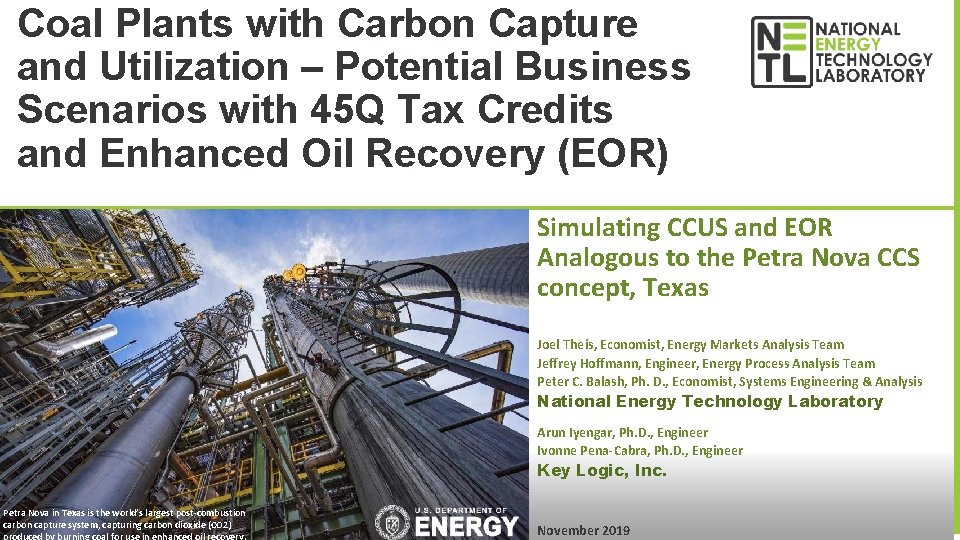 Coal Plants with Carbon Capture and Utilization – Potential Business Scenarios with 45 Q