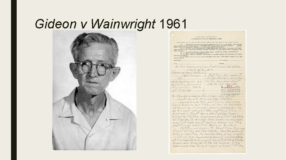 Gideon v Wainwright 1961 