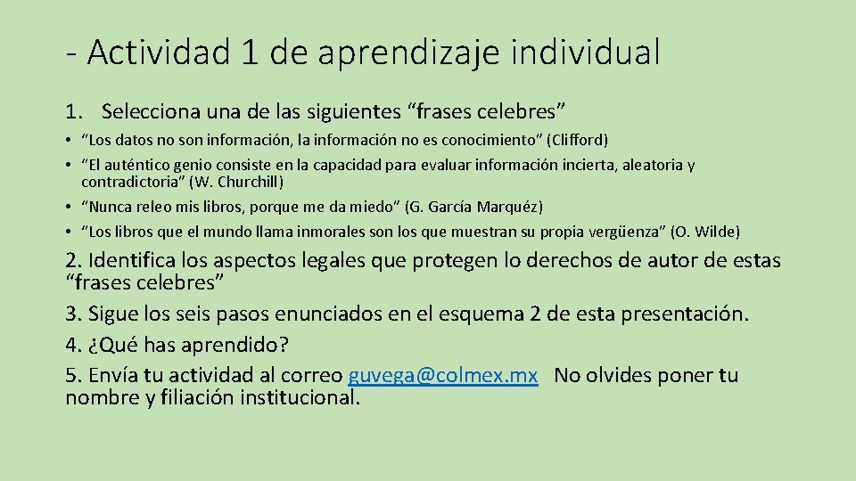 - Actividad 1 de aprendizaje individual 1. Selecciona una de las siguientes “frases celebres” - Actividad 1 de aprendizaje individual 1. Selecciona una de las siguientes “frases celebres”