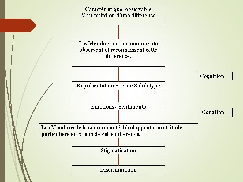 Caractéristique observable Manifestation d’une différence Les Membres de la communauté observent et reconnaissent cette