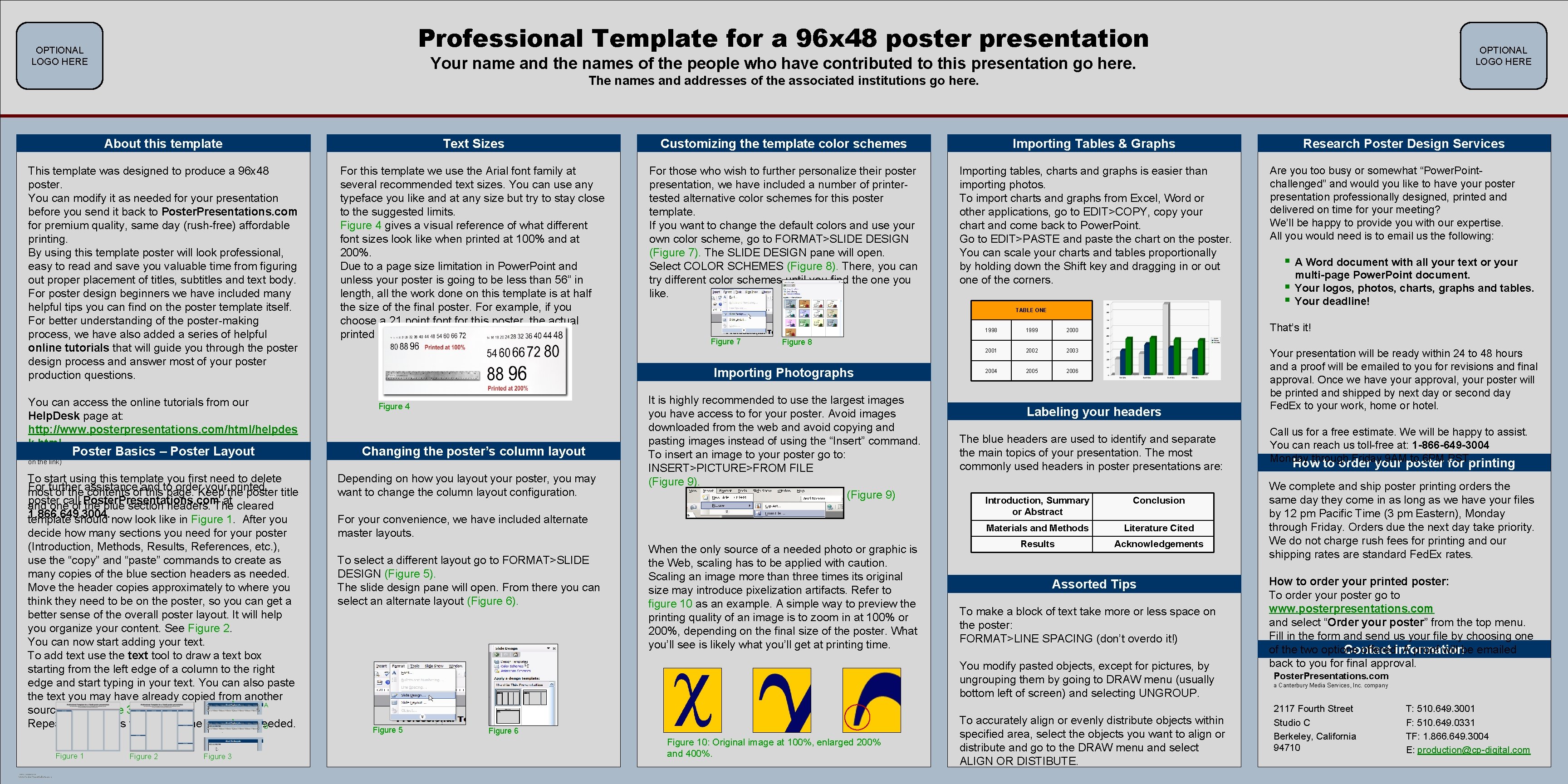 Professional Template for a 96 x 48 poster