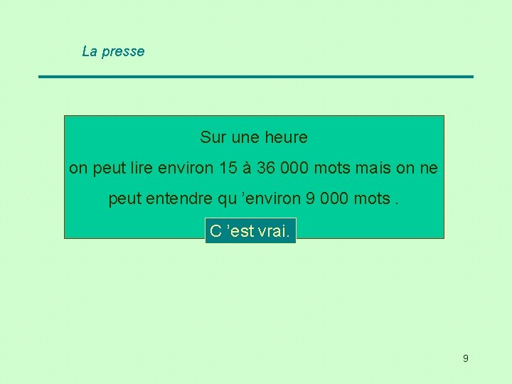 La presse Sur une heure on peut lire environ 15 à 36 000 mots