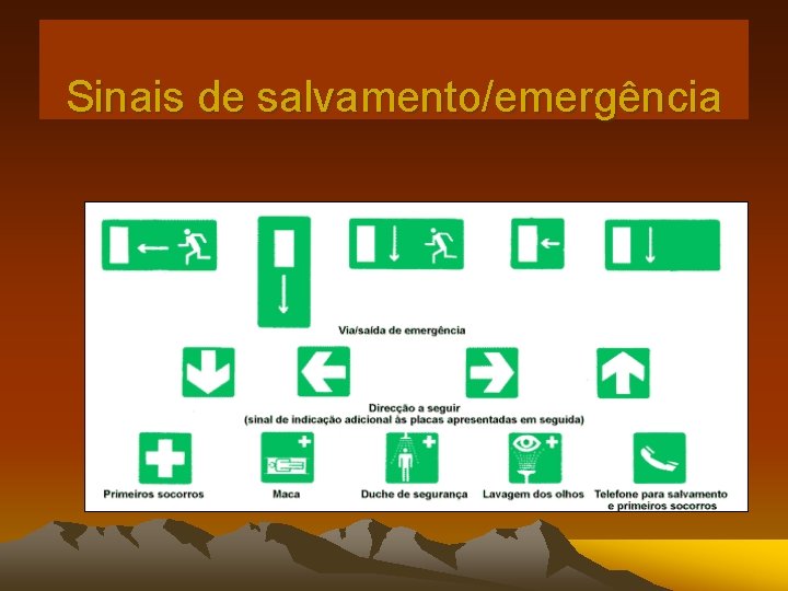 Sinais de salvamento/emergência 