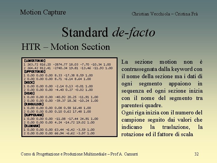 Motion Capture Christian Vecchiola – Cristina Frà Standard de-facto HTR – Motion Section [LOWERTORSO]