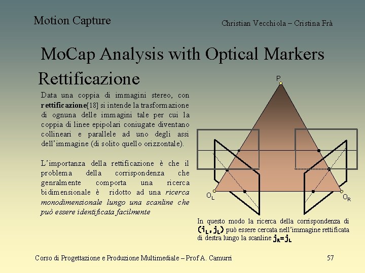 Motion Capture Christian Vecchiola – Cristina Frà Mo. Cap Analysis with Optical Markers P