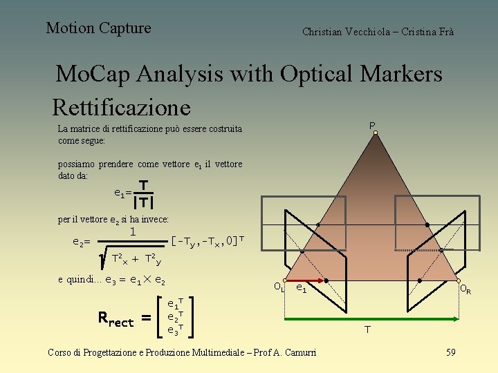 Motion Capture Christian Vecchiola – Cristina Frà Mo. Cap Analysis with Optical Markers Rettificazione