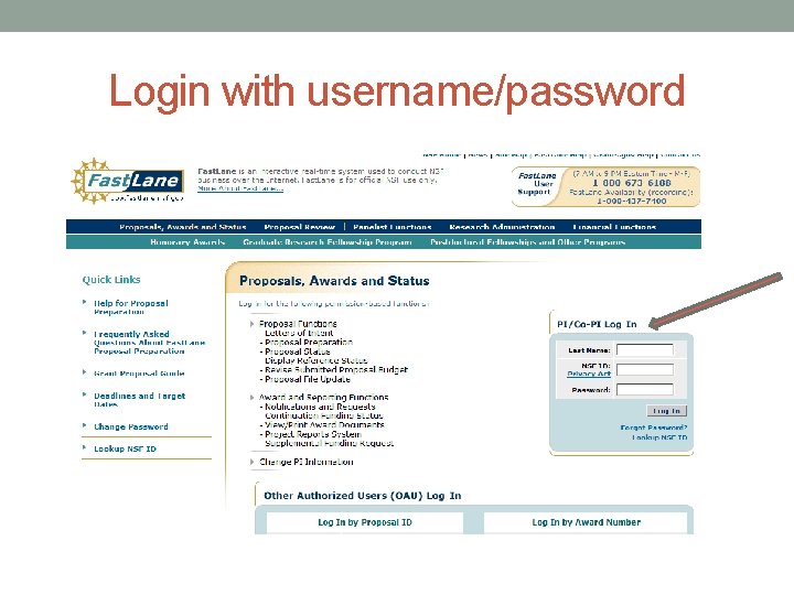 Login with username/password 