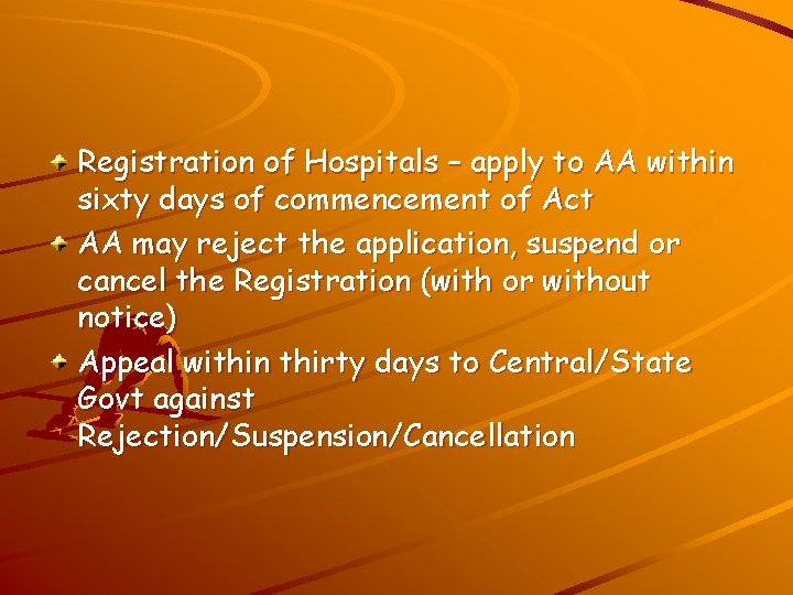Registration of Hospitals – apply to AA within sixty days of commencement of Act
