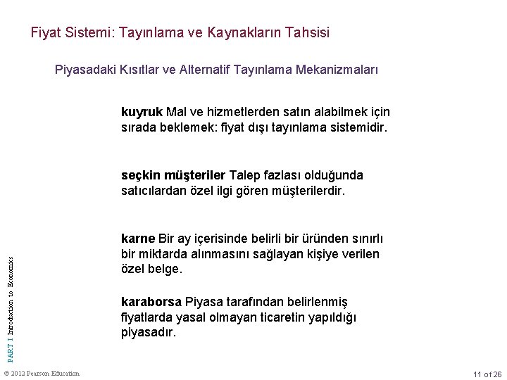 Fiyat Sistemi: Tayınlama ve Kaynakların Tahsisi Piyasadaki Kısıtlar ve Alternatif Tayınlama Mekanizmaları kuyruk Mal